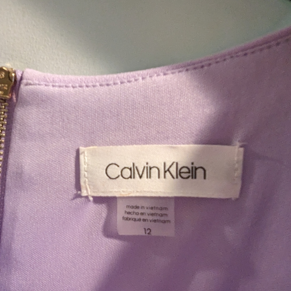 New with Tags Women's Purple Sleeveless Calvin Klein Dress Size 12 - Picture 3 of 6